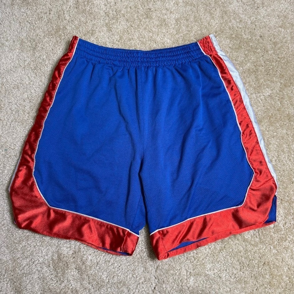 Vintage Steve & Barry's Shorts‎ Mens L Blue Mesh Basketball Striped Dazzle Y2K